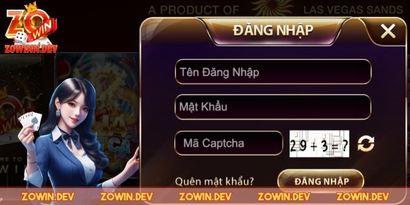 Đăng Nhập ZOWIN - Chạm Một Lần, Giải Trí Suốt Cả Ngày 3 Điền đầy đủ thông tin theo mẫu