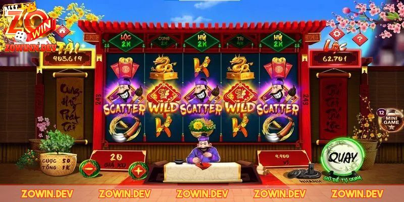 Lối chơi và thưởng nổi bật của Slotgame Ông đồ ZOWIN